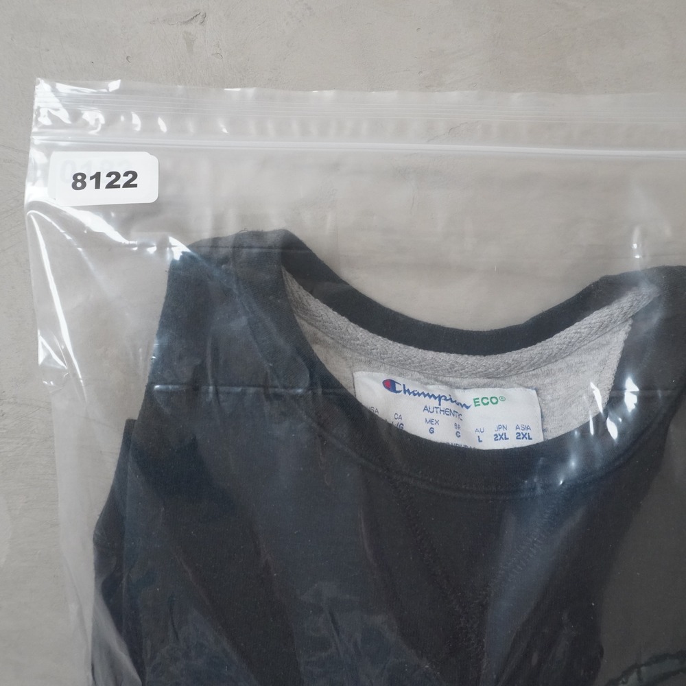 Champion Eco Authentic Mens Crewneck Sweatshirt Black Fleece Pullover Large L - Picture 8 of 8
